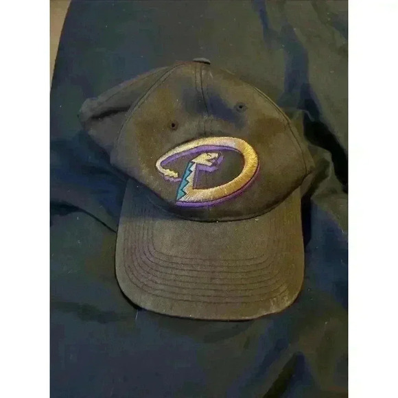 Vintage MLB Arizona‎ Diamondbacks Baseball Snaback Cap Hat Black Snake Logo - Picture 1 of 2
